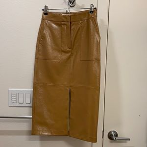 Mango Faux-Leather Pencil Skirt